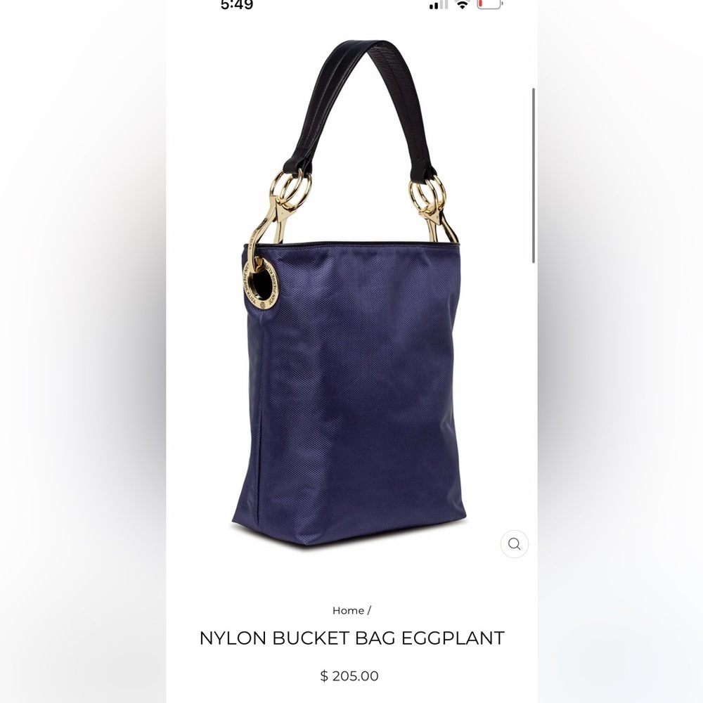 Jean-Pierre Klifa Paris Nylon Bucket Bag Eggplant